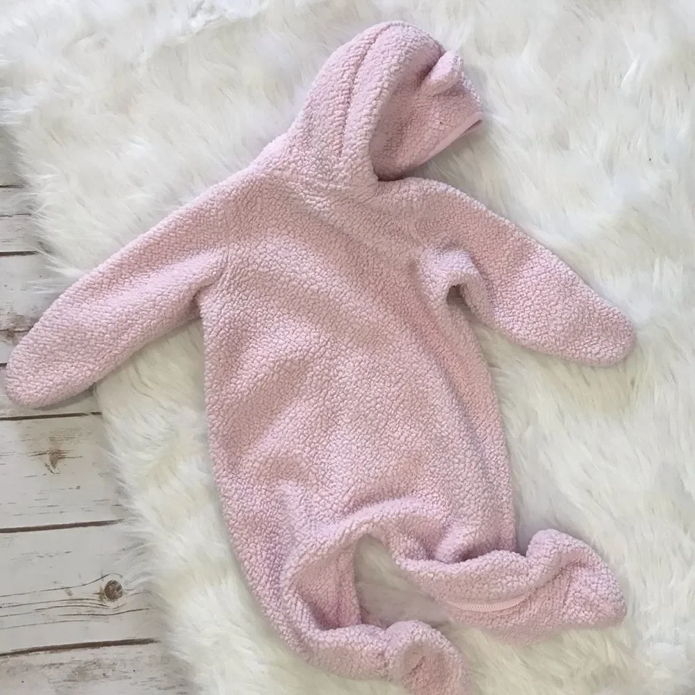 Baby Snowsuit Coat Bunting Baby‎ Girl 9 months Pink Bear winter